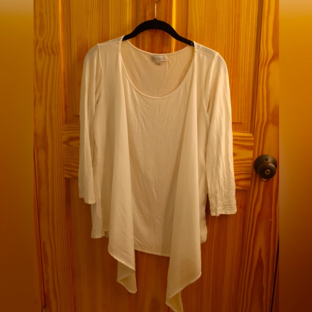 Women’s Small White 3/4 Sleeve Flowy Blouse